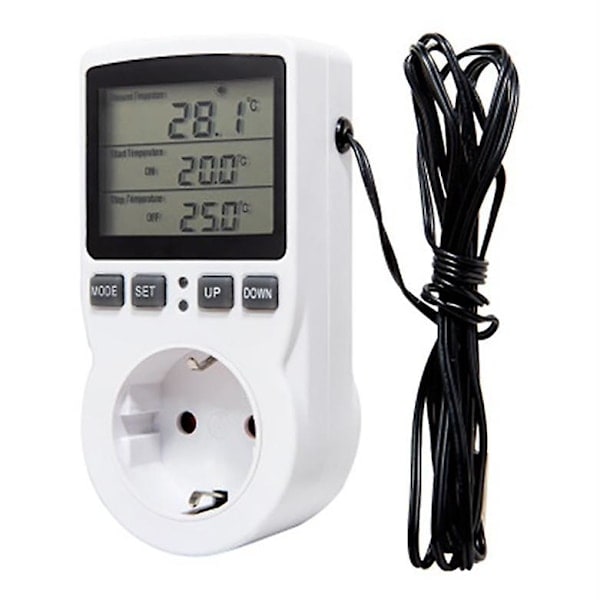 Digital Temperature Controller Power Socket EU Plug Thermostat With Timer Switch Sensor Probe Heating Cooling [DB] FR FR FR