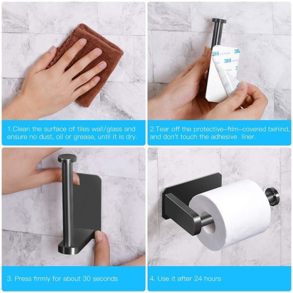 Itseliimautuva wc-paperiteline, 3M ruostumattomasta teräksestä valmistettu paperiteline, teline wc-paperirullalle