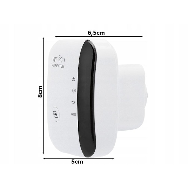 Wi-Fi Forstærker Repeater / Udvider Rækkevidde 300 Mbps Wifi White Vit