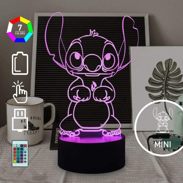 Lilo & Stitch Lamppu Piirretty Sarja Stitch Hahmo Ystävät 3D LED