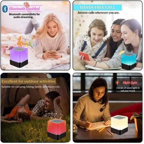 TG Bluetooth-högtalare, trådlös bärbar högtalare med LED-lampor eller RGB-färgbyte
