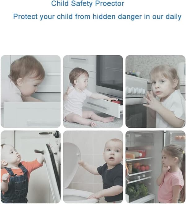 Barnlås Skåp - 8 Delar - Lådlås - Skåplås - Babysäkerhet - Skåpsäkerhet Baby - Självhäftande Barnlås - Säkerhetskrokar