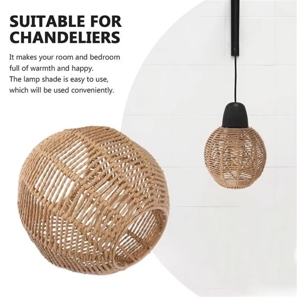 Taklampa: Handgjord vävd ljuskrona, retro lampskärm - heminredning, varmt ljus, konstnärlig design