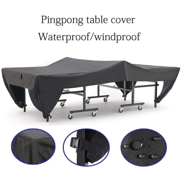Svart grått cover för utomhuspingisbord, praktiskt, vattentätt, lätt att rengöra - slitstarkt, för skydd av möbler inomhus och utomhus