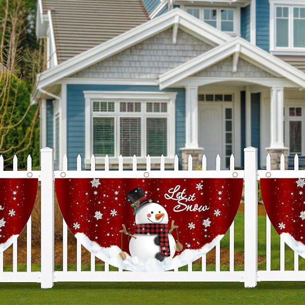 2 stk. Julefane Flag Banner God Jul Hængende Flag Dekoration Til Hjem Have Vindue Gang Ornament Nytår Dværg
