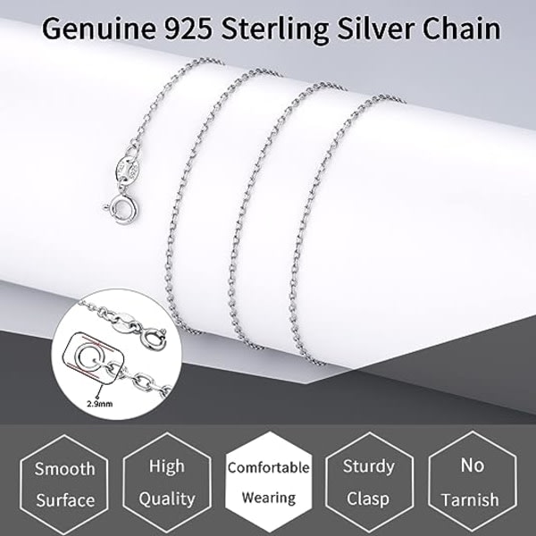 925 Sterling Silver Halsband Dam 1,1 mm Kabelkedja Halsband
