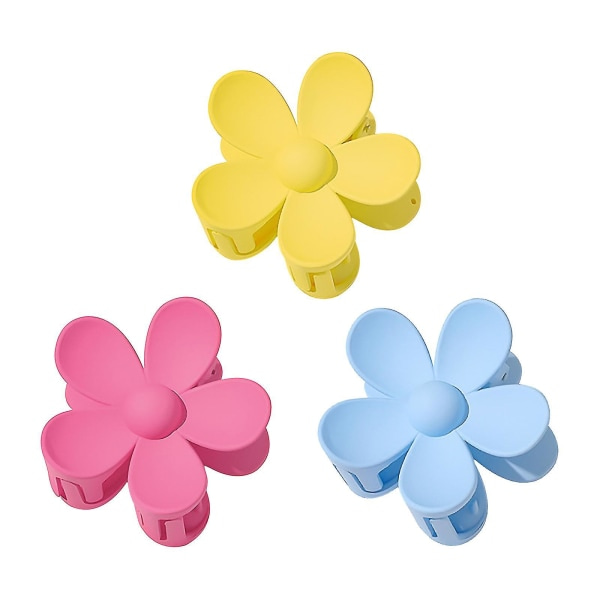 3 stora blommiga flicka kronblad hårklämma tillbehör