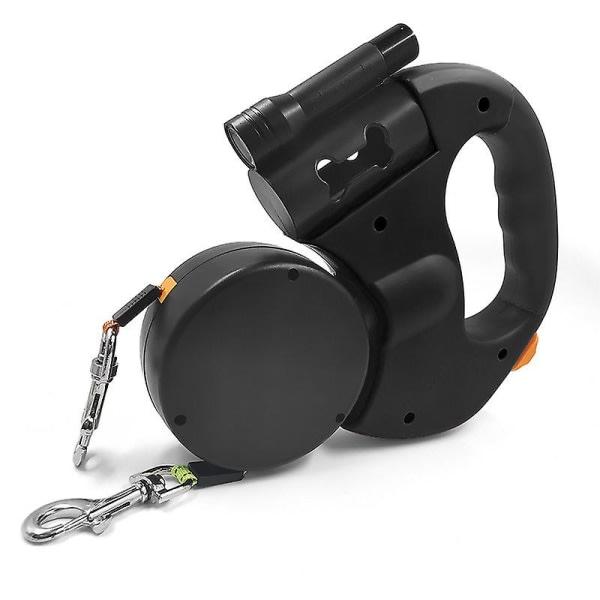 Retractible Double Dog Leash with Two 3 Meter Long Leads, 360 Double Tangle-Free Dog Leash for Walking Two Dogs Up to 50 Pounds