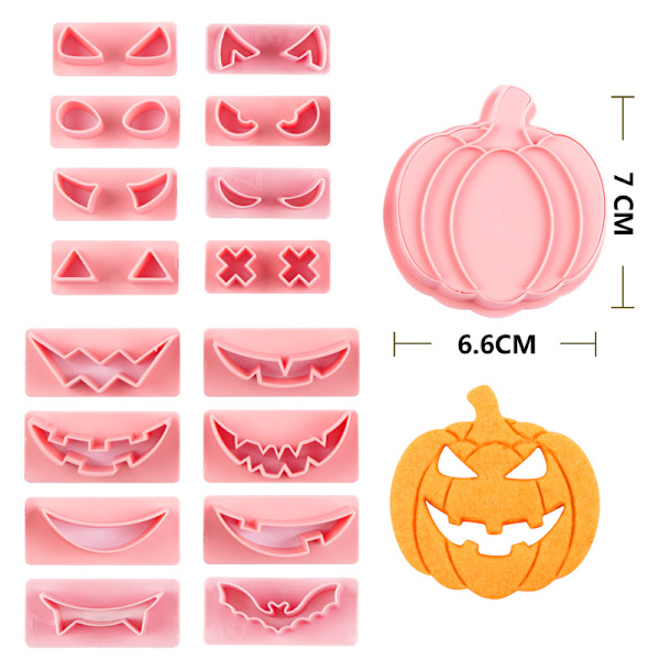 9 kpl Halloween-kurpitsan ja haamun muotit