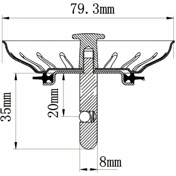 Diskho Avloppskorg 80mm - Universal Rostfri Sil, Pop-Up Korgpropp, - Tål Diskmaskin, Ingen Täppning & Inget Överflöde, av DEBUNS