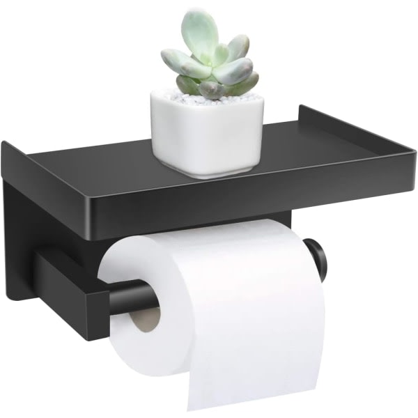Galaxy Toalettrullehållare i rostfritt stål för badrum, kök, toalett (svart)