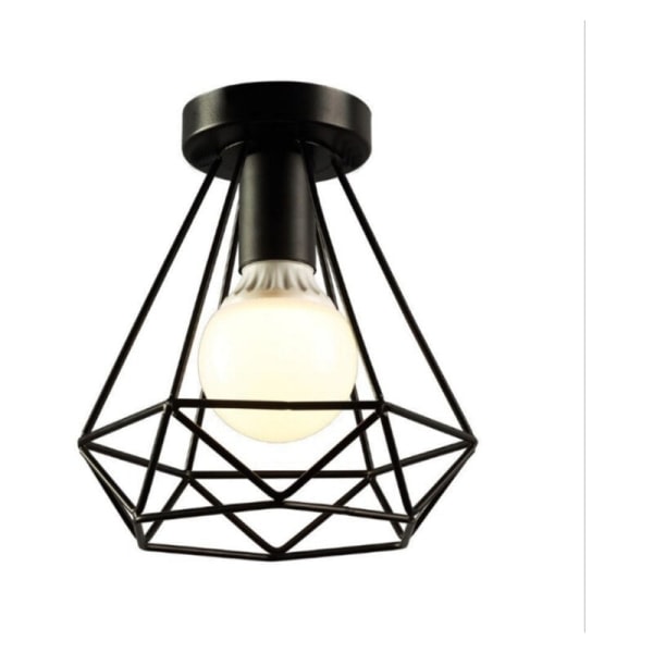 Galaxy Industrial Metal Ceiling Light Cage Diamond Retro, lysekrone pendellampa til hall, entré, overbygning, veranda, soveværelser, kilder osv.