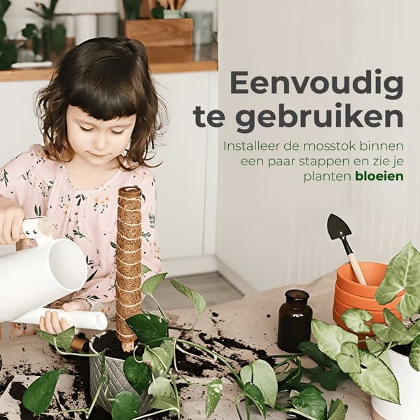 Kokosfiber-mossstång för klätterväxter, 2-pack 40 cm utdragbara växtstöd för inomhusväxter som Monstera och Gullranka