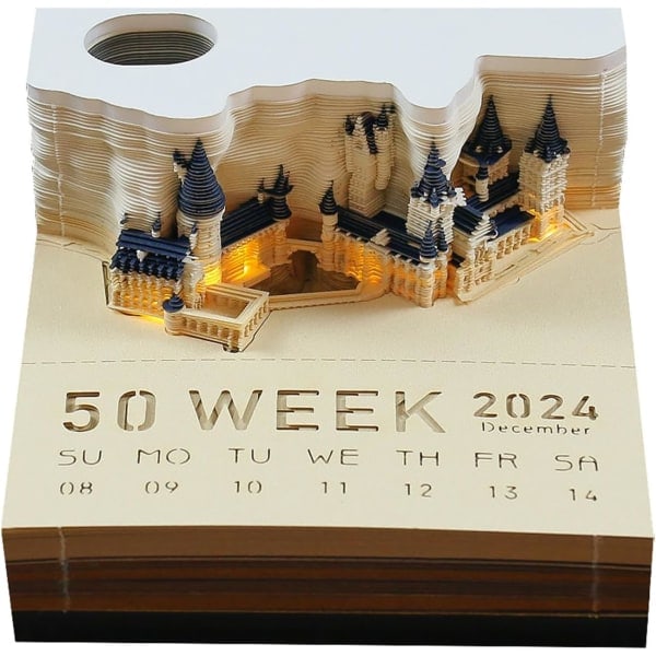 3D-kunst skrivebords kalender med rive-af papir klistermærker Kreativ kalender Kunstkalender Papir skulptur Hjem skulptur