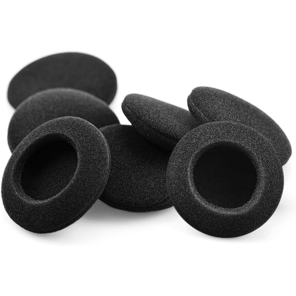 12 X Foam- Svarta Öronkuddar Skumkuddar för 50mm hörlurar