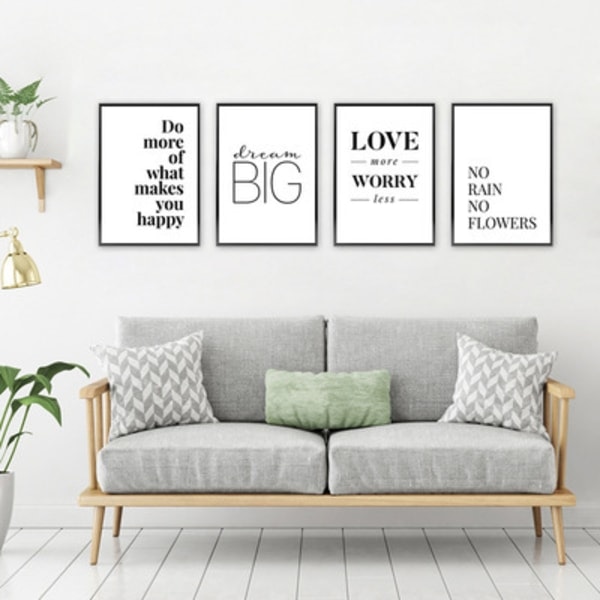 Set uten ramme 4 deler i din A4 (21X30 cm)