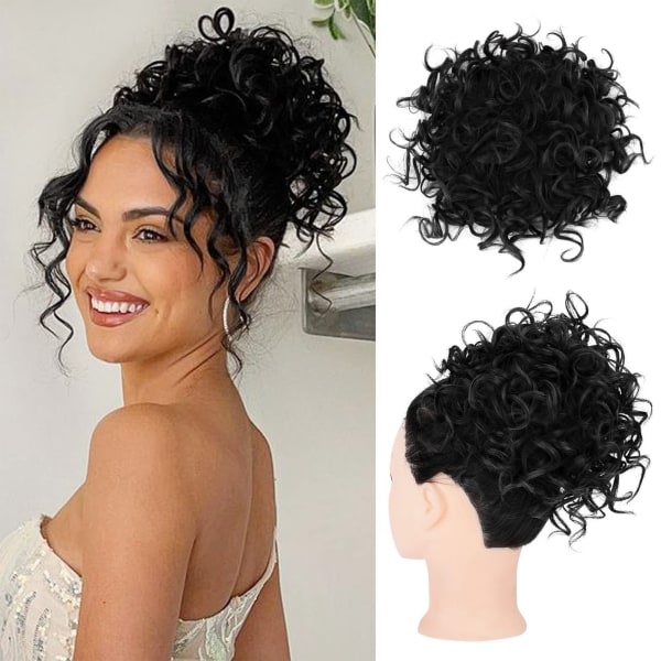 TG Curly Hair Bun Extension Clip, Afro Curly Puff hestsvans