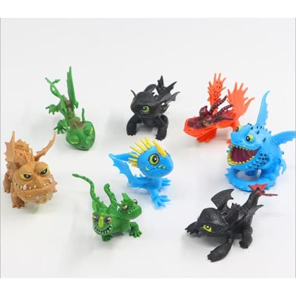 8 stk How to Train Your Dragon figurer - Julegaver