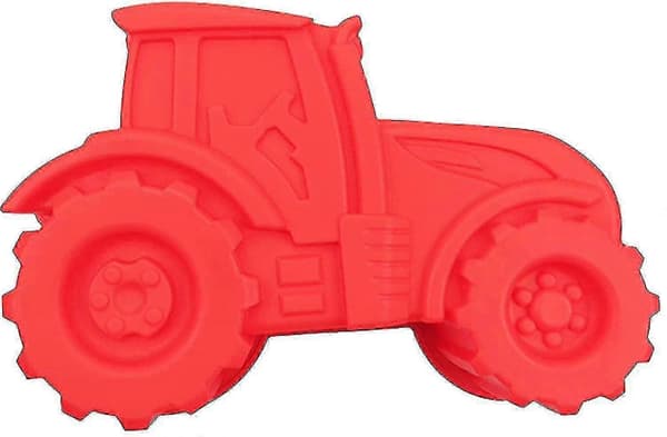 Traktor Silikone Kageform Non-Stick BPA-fri Bageform til Børnefødselsdage Rød