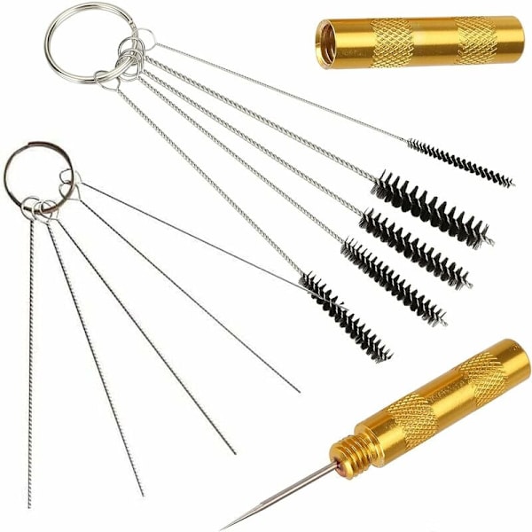 Rengøringsbørste - 5 forskellige børster til rengøring af airbrushes + 5 forskellige nåle til rengøring og rengøringsbørster.