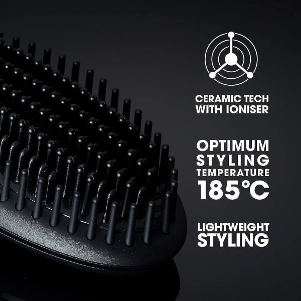 TG Glide Hot Brush - Kuuma harjas hiusten muotoiluun (musta)