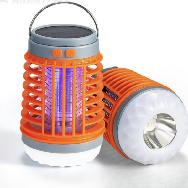 2 stk. Solar Mygg USB-lampe Vanntett Insektflue Lysfelle Lommelykt