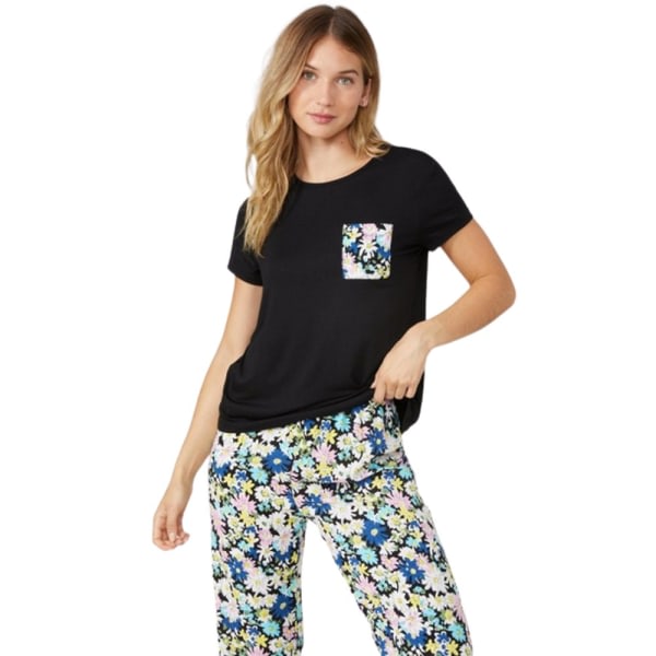 Debenhams Dam/Dam Daisy Jersey Pyjamas Topp 8 UK - 10 UK Svart 8 UK - 10 UK 12 UK - 14 UK