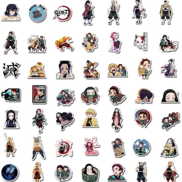 200 stk Anime Demon Slayer PVC-klistermærker til DIY Skateboard