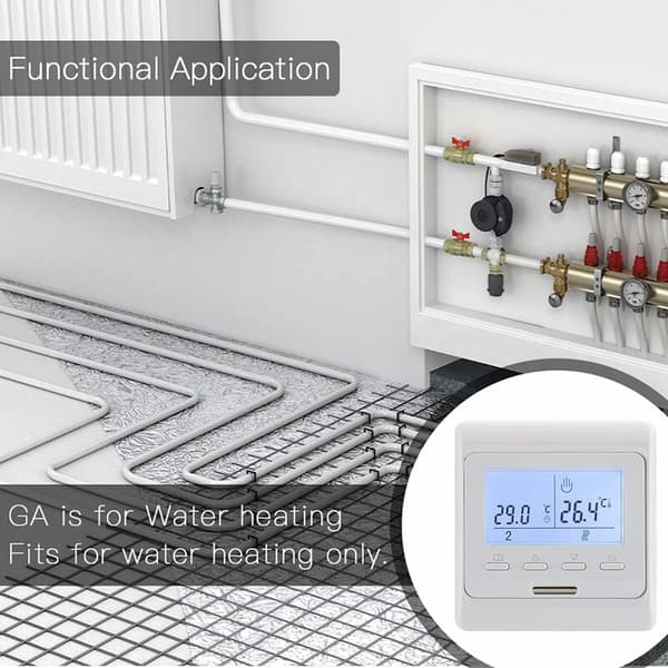 Dagprogrammerbar rumtermostat, digitalt display AC230V Max3A, fungerer til strålevarme gulvvarme WG806 hvid