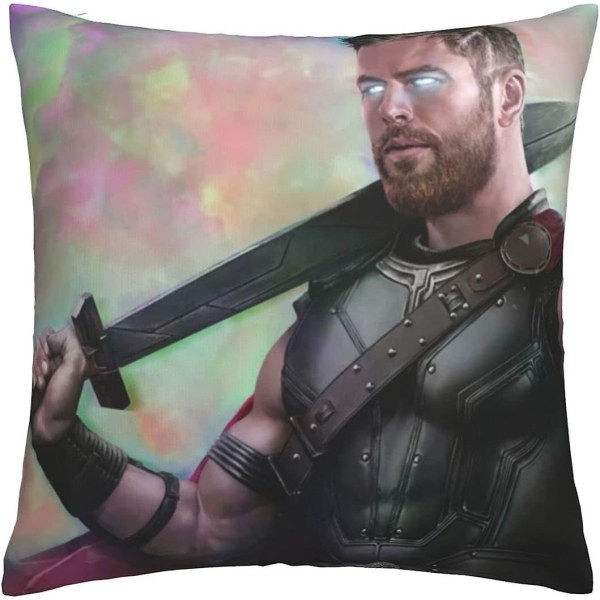 Bløde og komfortable Thor pudebetræk 45 x 45 cm firkantede pudebetræk til sofa soveværelse med usynlig lynlås 18 x 18 tommer dobbeltsidig print