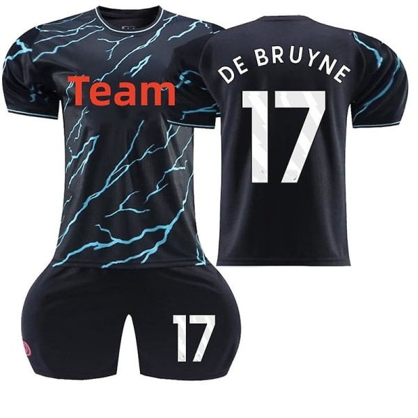 2024 Nya Män Kvinnor Unisex Sport Fotbollströja Set Pojkar Flickor Barn Ungdom Fotbollsspelare Namn Stjärnfotbollsuniformer M DE BRUYNE 17