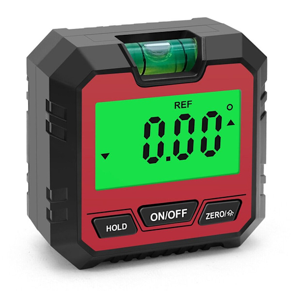 Bärbar LCD Magnetisk Gradvinkelmätare Vattenpass Digital Vinkelmätare Inclinometer för Bilreparation Red No Soak Water
