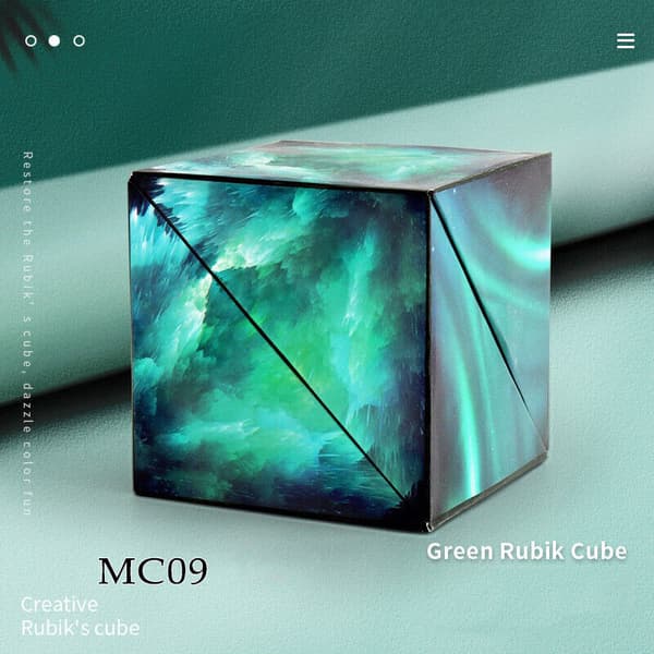 3D Magic Cube Shashibo Shape Shifting box Puslespil legetøj gave MC-08 Grøn