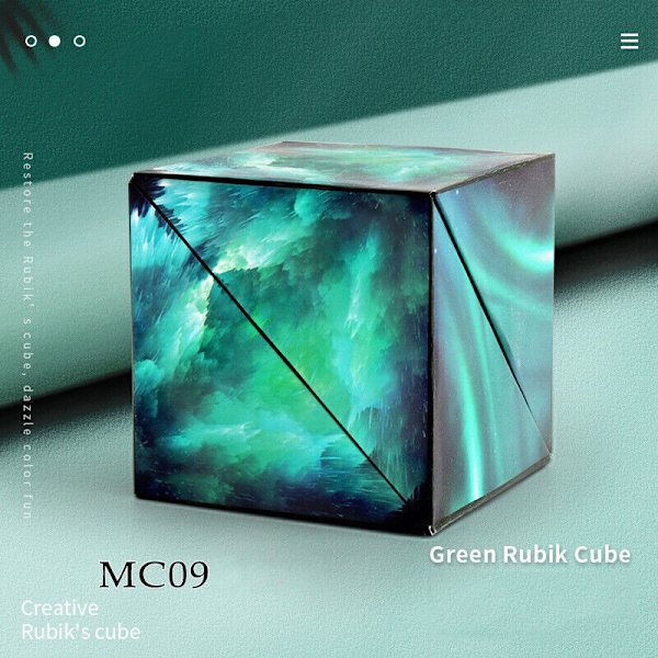 3D Magic Cube Shashibo Shape Shifting box Pusselleksaker present MC-08 Green