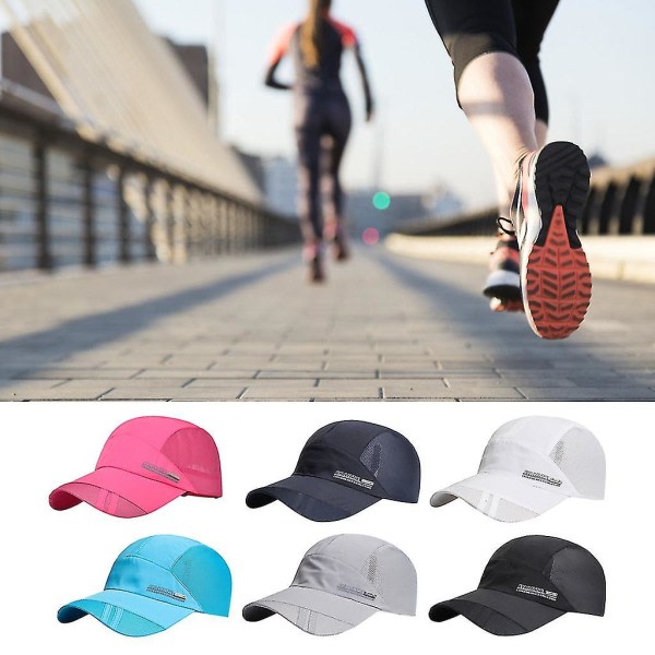 Galaxy Hatt Mesh Justerbar Hip Hop Platt Mode Løbe Mesh Visir Cap (Lyseblå)
