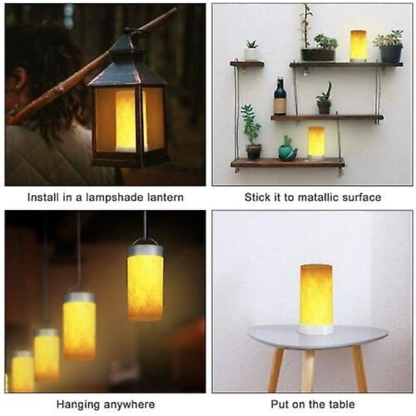 Peislys, Flammeflimmer nattlys USB-oppladbart flammebordlampe