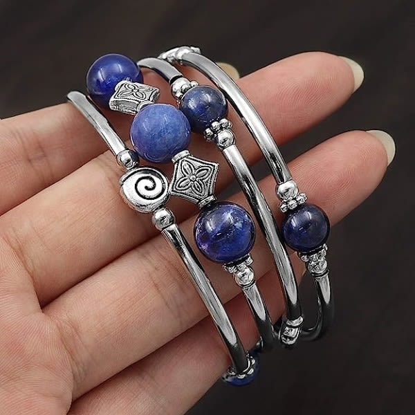 Galaxy Wrap Bohemian Pärlmultifärgat armband Elastiskt justerbart hänge kvinnor blå