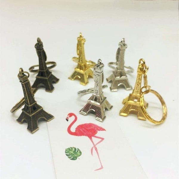 Retro Eiffel-torn Avaimenperä Avaimenperä Miniriipus Avaimenperäkoristeet 12 kpl (kulta/hopea/pronssi)