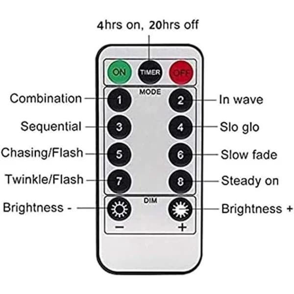 10M 100 LED String Lights with Remote Control and Timer 8 Modes Dimmable Battery Powered_yux