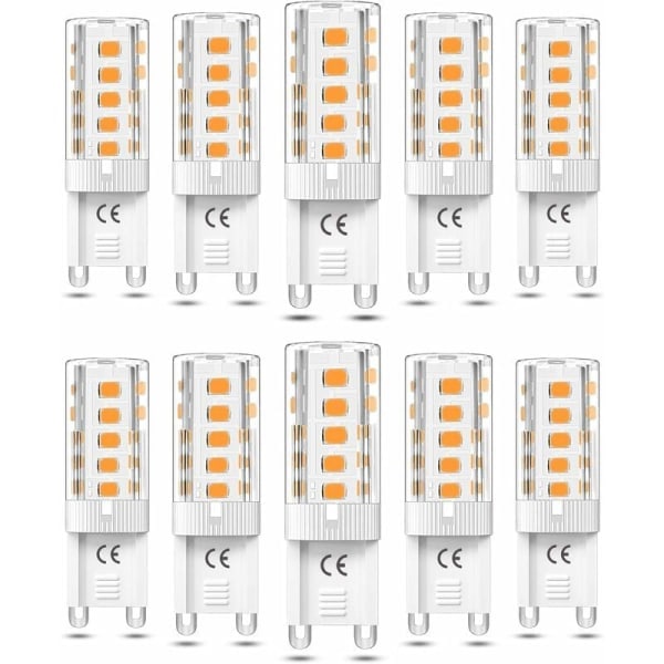 10 stk G9 LED-pære dimmbar 5W varm hvit 3000K G9 LED-pærer Halogen tilsvarende 50W AC110/220V [Energiklasse F]