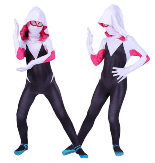 Flickor Ghost Spider Stacy Gwen Cosplay Halloween Kostym Jumpsuit Maskerad Röd Deadpool Red Deadpool_yu Red Deadpools 5-6 Years