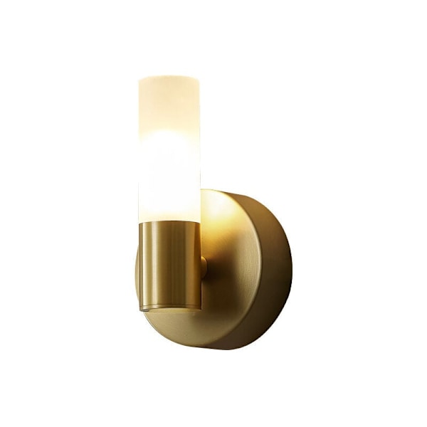 Moderne Lineær LED Badeværelses Væglampe - Guld og Hvidt Frosted Glas - Messing Væglampe - Mid Century Væglampe til Soveværelse