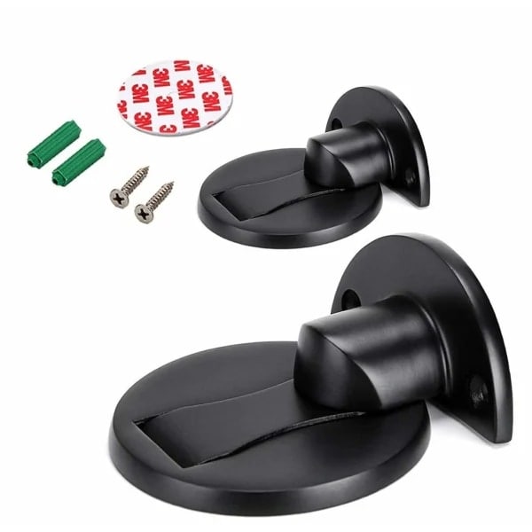 Magneettiset oviautomatiikat, piilotettu harjattu satiinipinta, porattuja reikiä 3M-liimalla, musta, 2 kpl