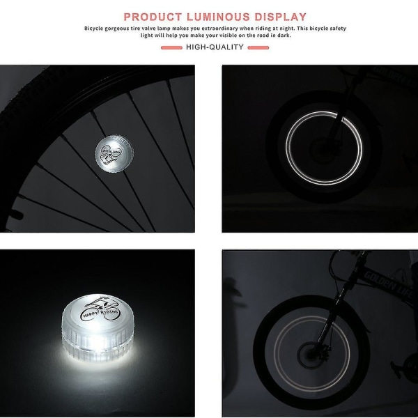4 LED:n vedenkestävä pyöräpyörän rengasvalo Ajoneuvon varoitusvalo