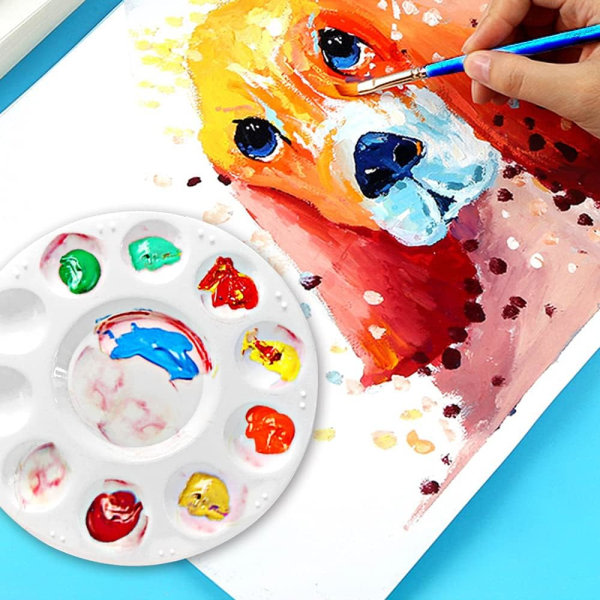 Galaxy Målarbricka-paletter, plastfärgpaletter for barn at måla i skolan -28st