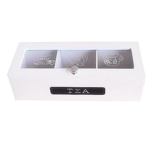 3 Fack Bambu System Te Påse Förvaringslåda Smyckeskrin Te Box Organizer Trä Sockerpaket_yux