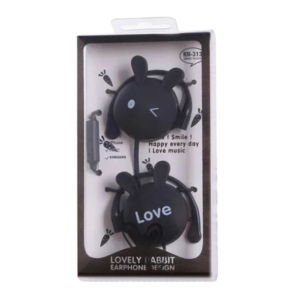 Kanin H?rlurar 3,5 mm Over Ear H?rlurar - Sort Sort