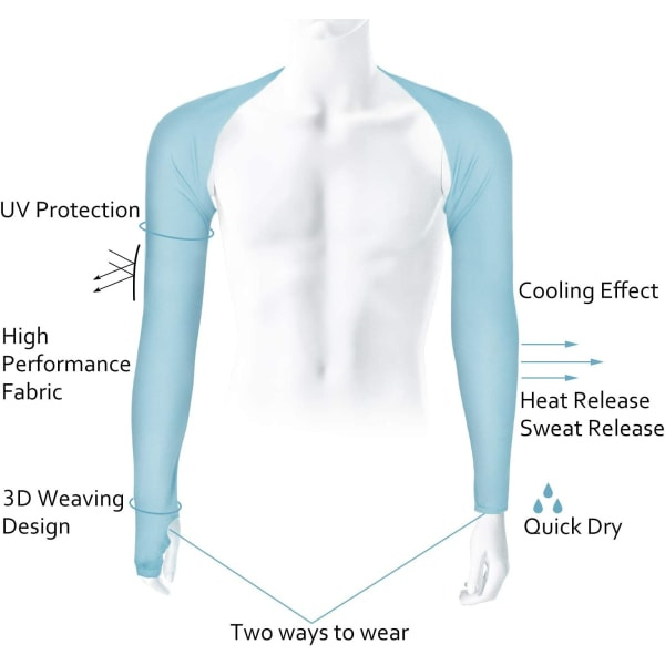 TG 4 par kylsjalarmsärmar Solskydd för kvinnor män Grå, Vit, Vete, Himmelsblå