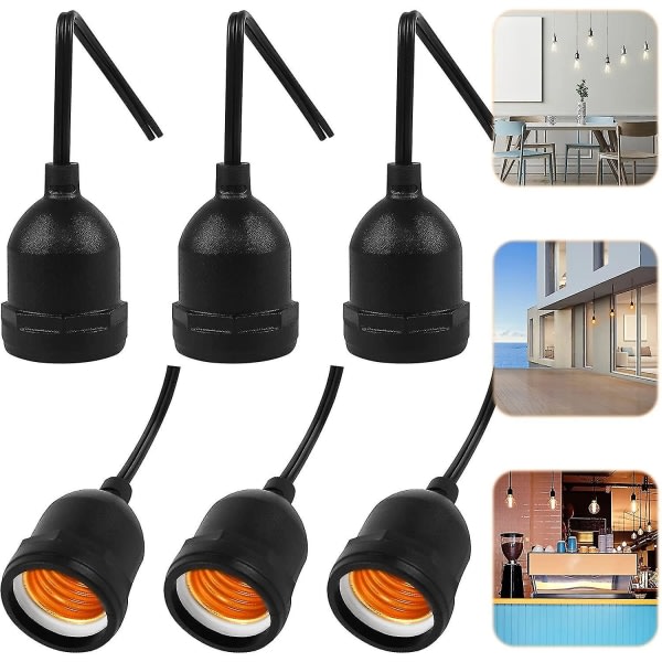 E27 6st vattentät E27 lamphållare Hög kvalitet vattentät E27 lamphållare Adaptrar för glödlampor och ledlampor