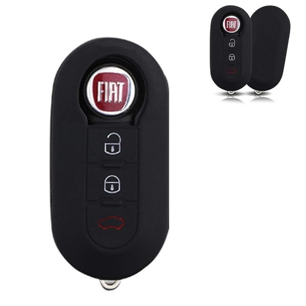 Fiat 500 fodral FIAT Boyue bilnyckelskydd med 3 nyckelringar